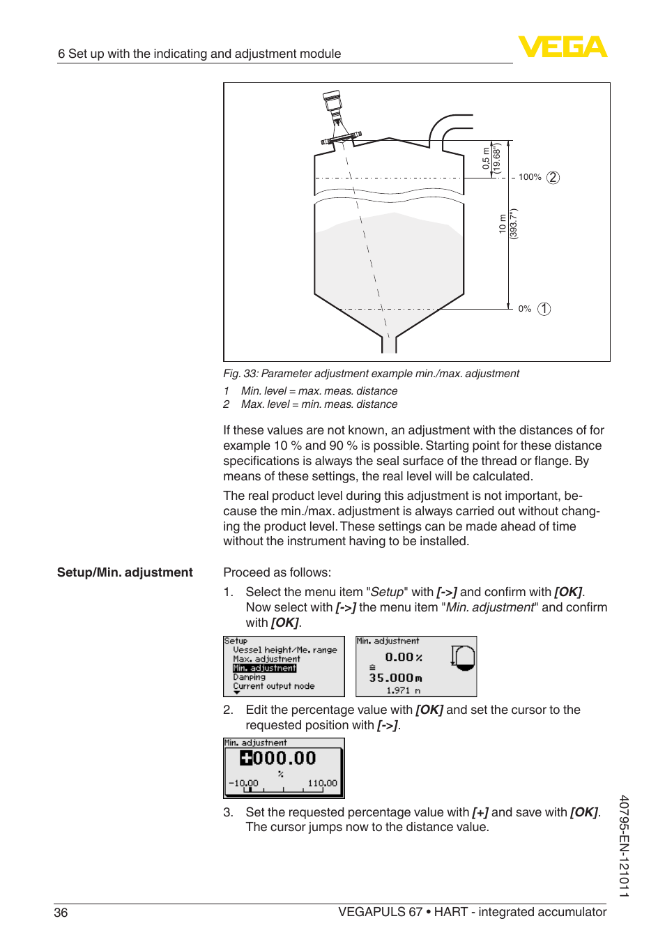 VEGA VEGAPULS 67 (≥ 2.0.0 - ≥ 4.0.0) HART - integrated accumulator User Manual | Page 36 / 68