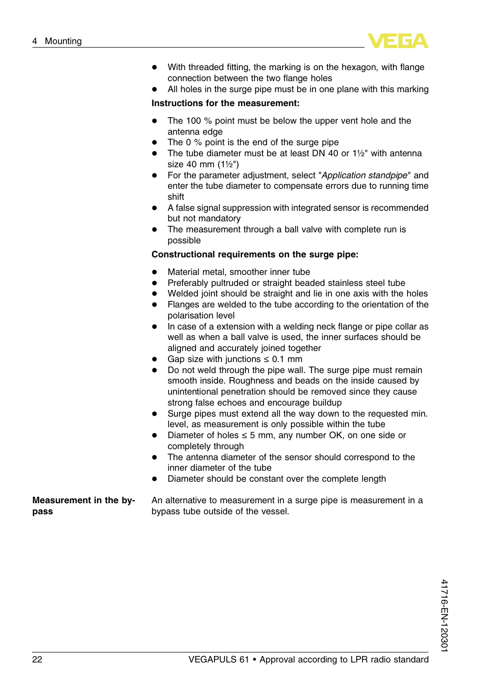 VEGA VEGAPULS 61 (≥ 2.0.0 - ≥ 4.0.0) Foundation Fieldbus Approval according to LPR radio standard User Manual | Page 22 / 96