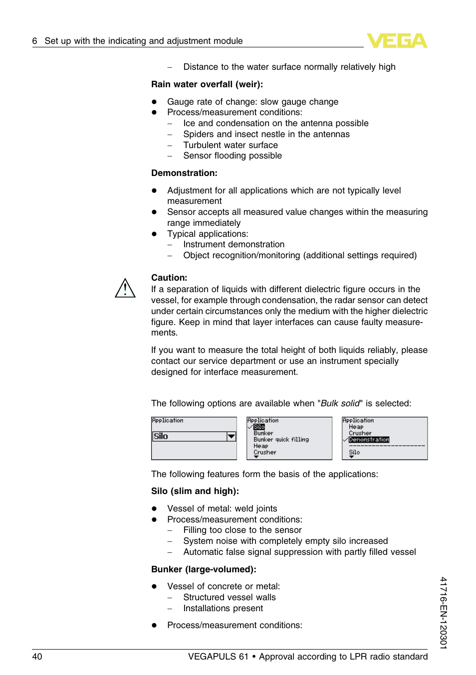 VEGA VEGAPULS 61 (≥ 2.0.0 - ≥ 4.0.0) Foundation Fieldbus Approval according to LPR radio standard User Manual | Page 40 / 96
