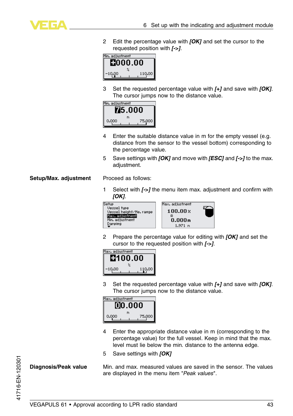 VEGA VEGAPULS 61 (≥ 2.0.0 - ≥ 4.0.0) Foundation Fieldbus Approval according to LPR radio standard User Manual | Page 43 / 96