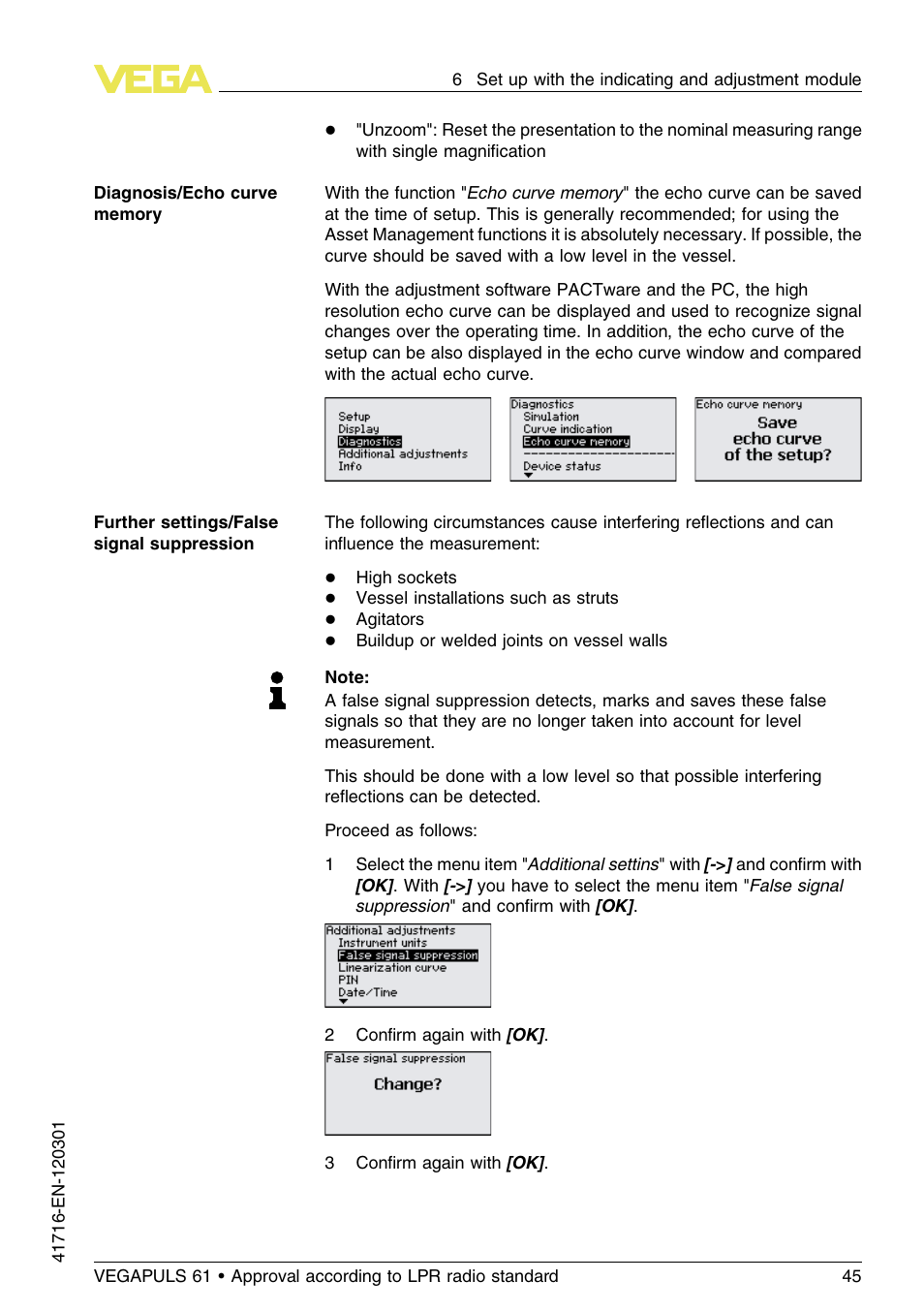 VEGA VEGAPULS 61 (≥ 2.0.0 - ≥ 4.0.0) Foundation Fieldbus Approval according to LPR radio standard User Manual | Page 45 / 96