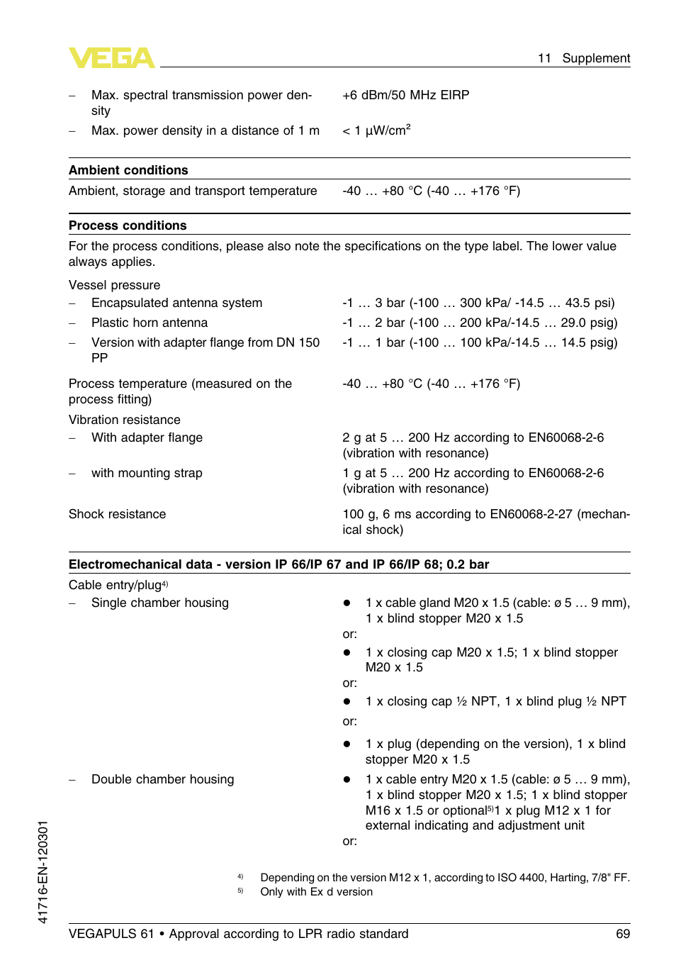 VEGA VEGAPULS 61 (≥ 2.0.0 - ≥ 4.0.0) Foundation Fieldbus Approval according to LPR radio standard User Manual | Page 69 / 96