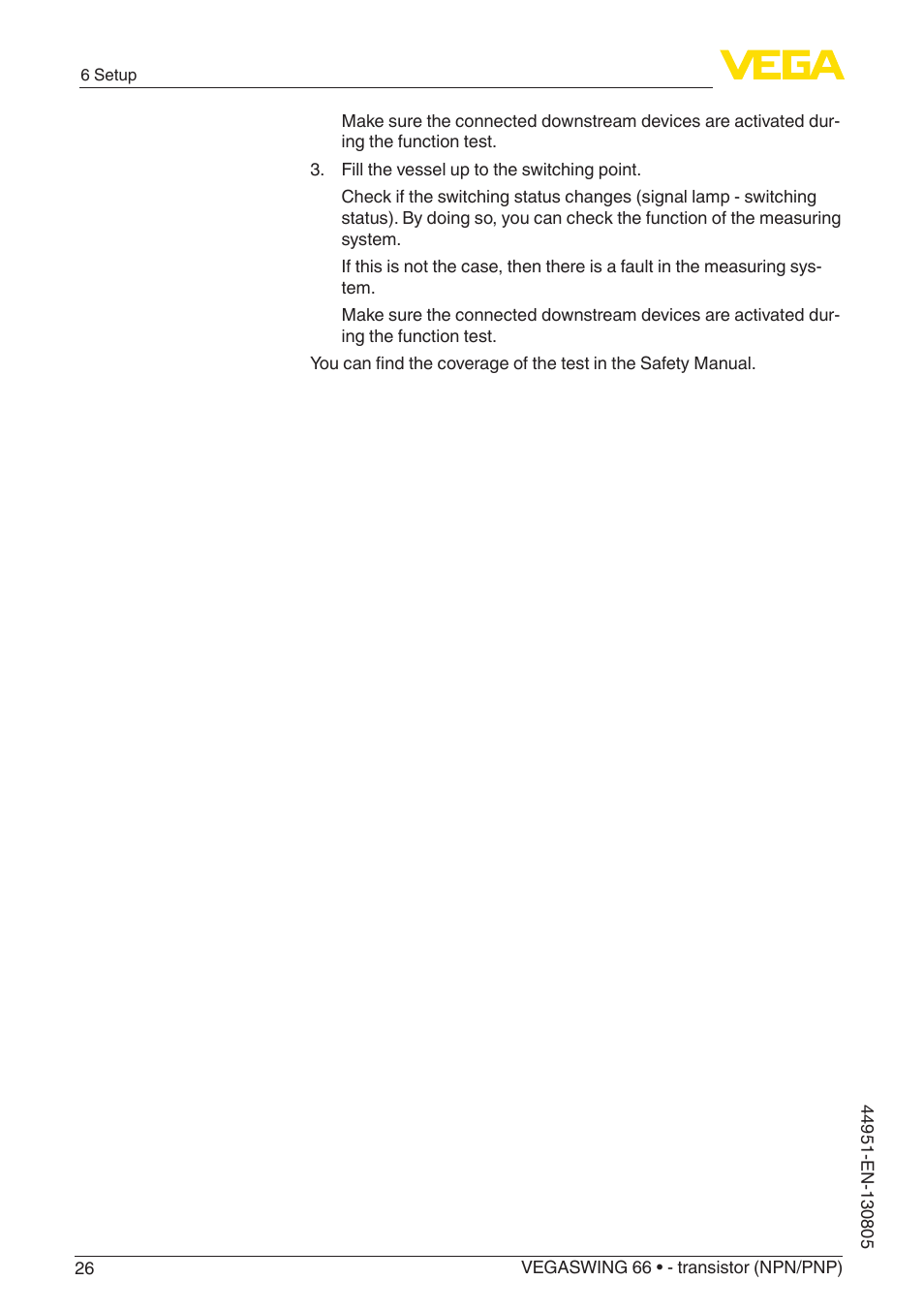 VEGA VEGASWING 66 - transistor (NPN-PNP) With SIL qualification User Manual | Page 26 / 44