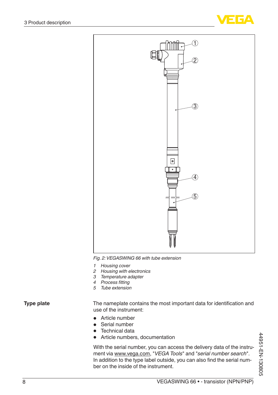VEGA VEGASWING 66 - transistor (NPN-PNP) With SIL qualification User Manual | Page 8 / 44