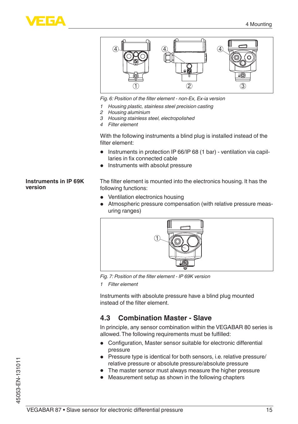 3 combination master - slave | VEGA VEGABAR 87 Save sensor - Operating Instructions User Manual | Page 15 / 56