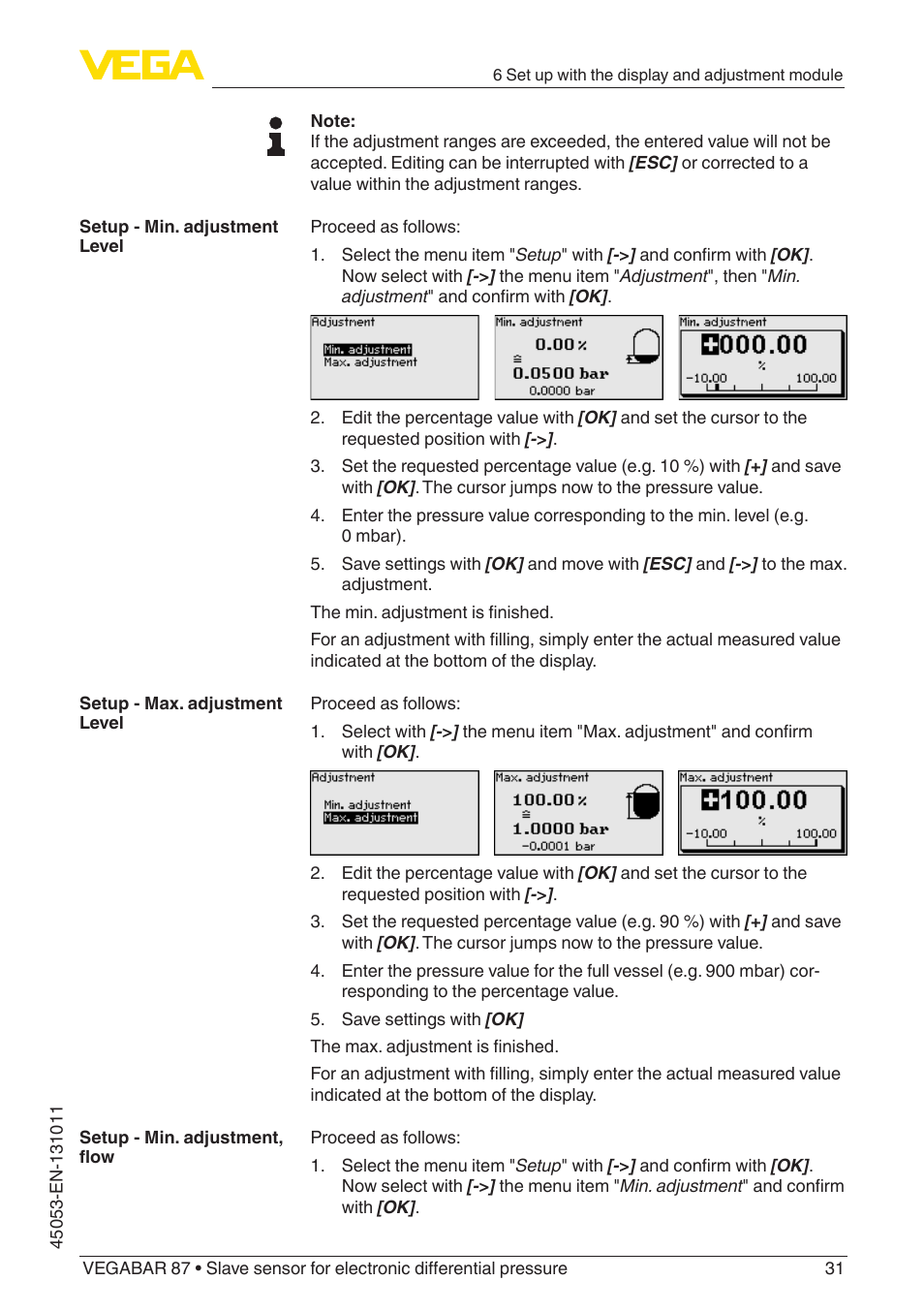 VEGA VEGABAR 87 Save sensor - Operating Instructions User Manual | Page 31 / 56