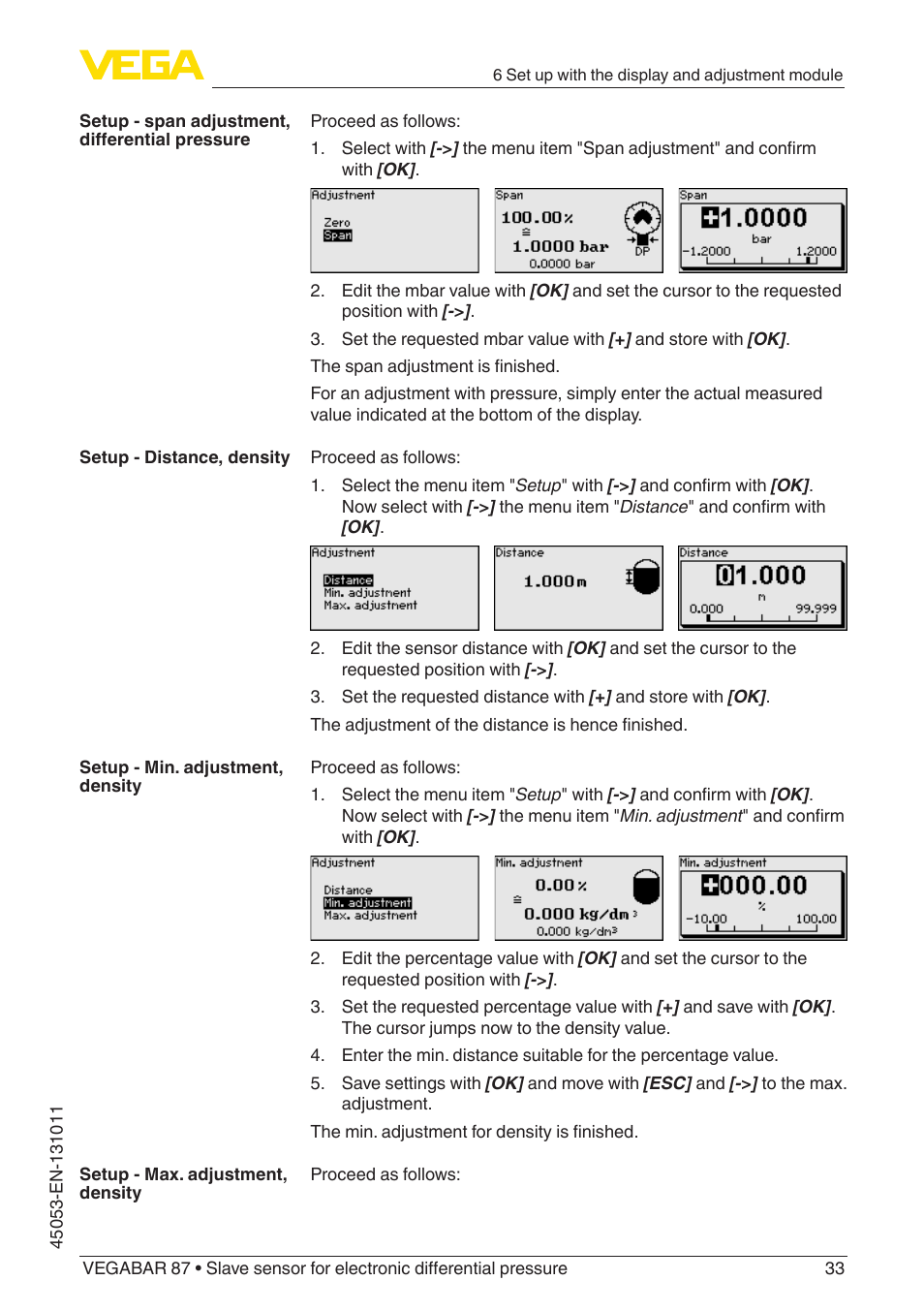 VEGA VEGABAR 87 Save sensor - Operating Instructions User Manual | Page 33 / 56