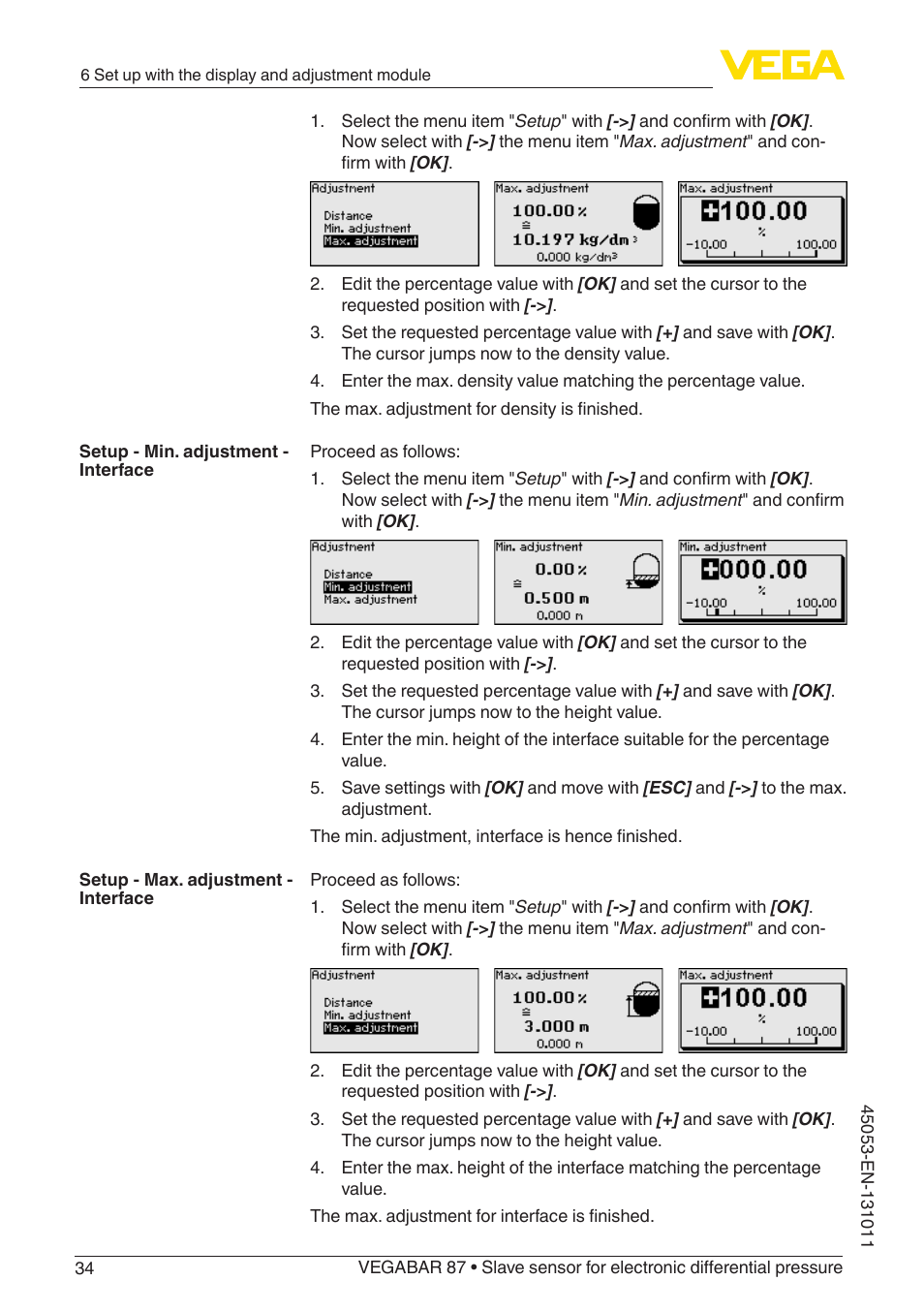 VEGA VEGABAR 87 Save sensor - Operating Instructions User Manual | Page 34 / 56