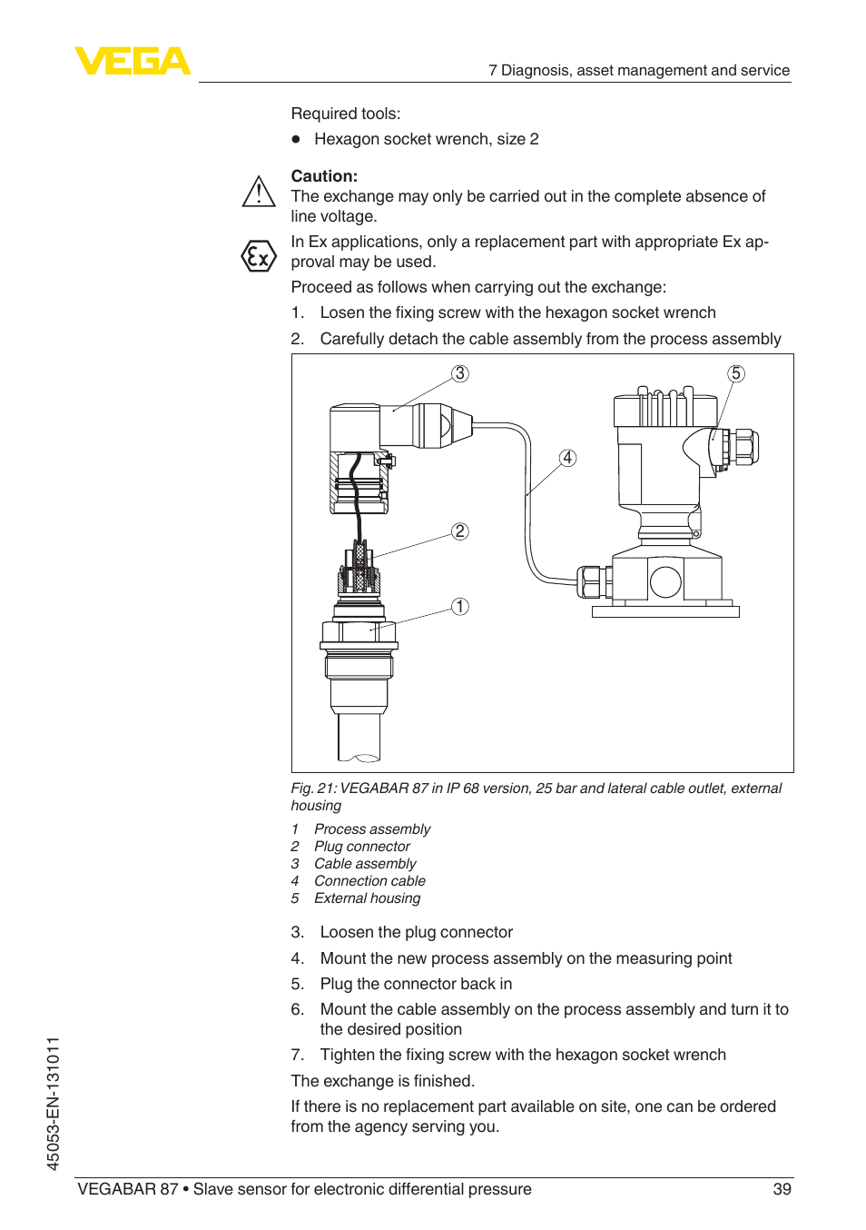 VEGA VEGABAR 87 Save sensor - Operating Instructions User Manual | Page 39 / 56