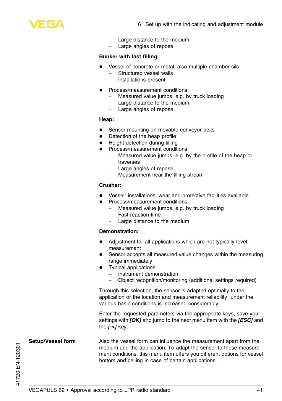 VEGA VEGAPULS 62 (≥ 2.0.0 - ≥ 4.0.0) Profibus PA Approval according to LPR radio standard User Manual | Page 41 / 92