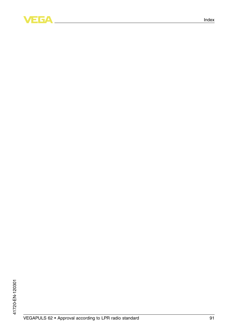 VEGA VEGAPULS 62 (≥ 2.0.0 - ≥ 4.0.0) Profibus PA Approval according to LPR radio standard User Manual | Page 91 / 92