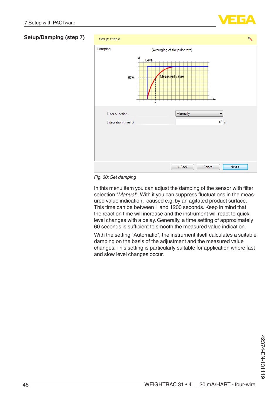 VEGA WEIGHTRAC 31 4 … 20 mA_HART - four-wire User Manual | Page 46 / 80