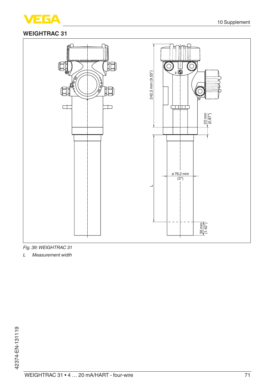 Weightrac 31 | VEGA WEIGHTRAC 31 4 … 20 mA_HART - four-wire User Manual | Page 71 / 80