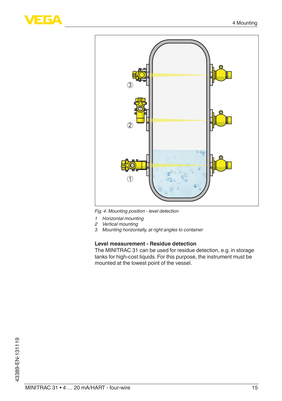 VEGA MINITRAC 31 4 … 20 mA_HART - four-wire With SIL qualification User Manual | Page 15 / 76