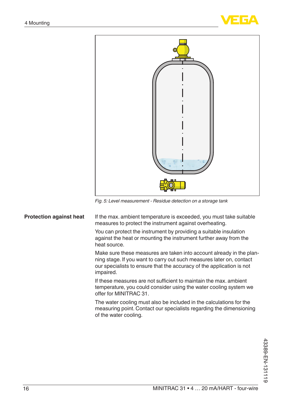 VEGA MINITRAC 31 4 … 20 mA_HART - four-wire With SIL qualification User Manual | Page 16 / 76