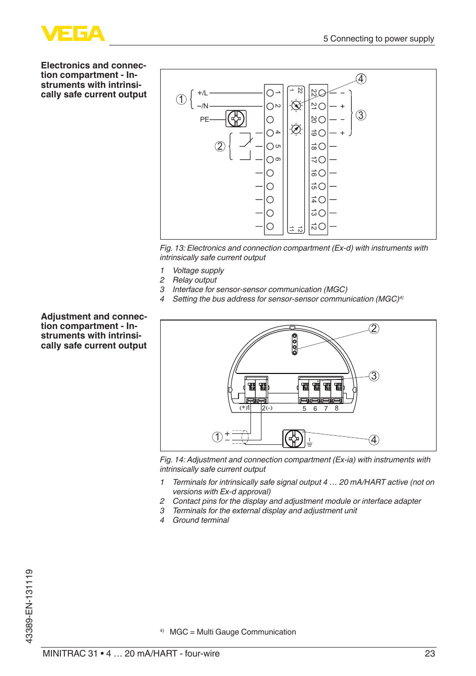 VEGA MINITRAC 31 4 … 20 mA_HART - four-wire With SIL qualification User Manual | Page 23 / 76