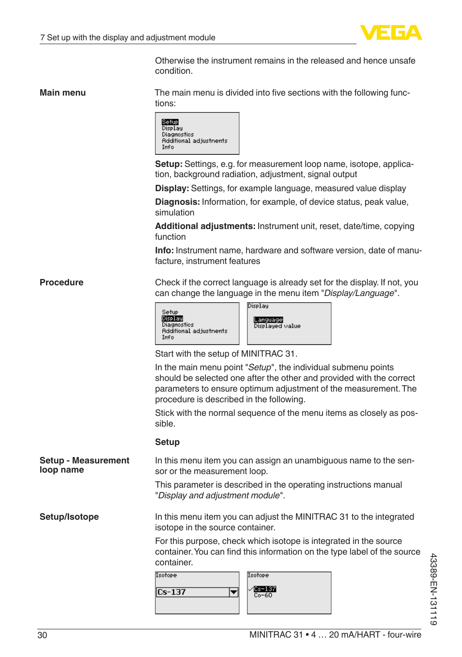 VEGA MINITRAC 31 4 … 20 mA_HART - four-wire With SIL qualification User Manual | Page 30 / 76