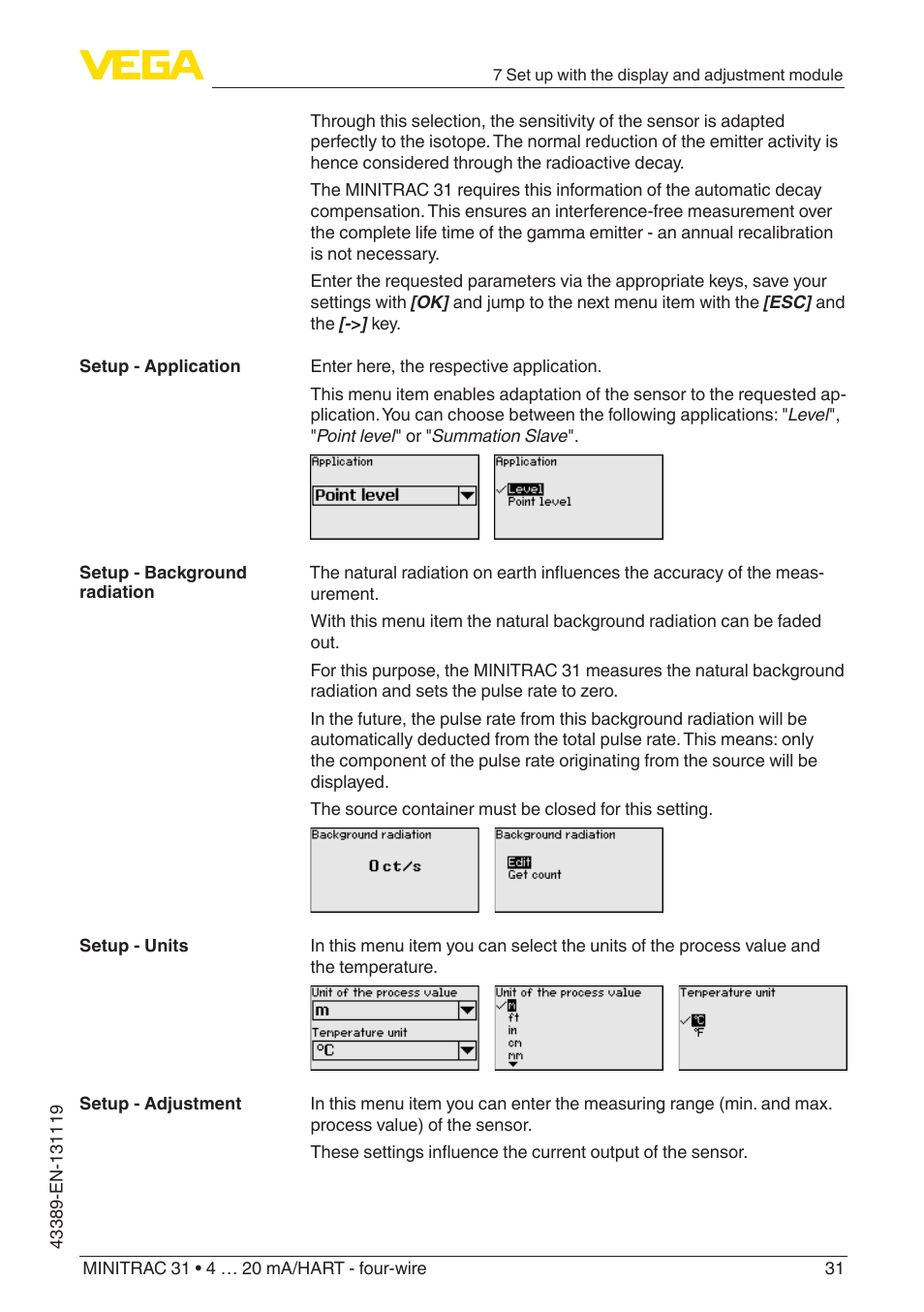 VEGA MINITRAC 31 4 … 20 mA_HART - four-wire With SIL qualification User Manual | Page 31 / 76