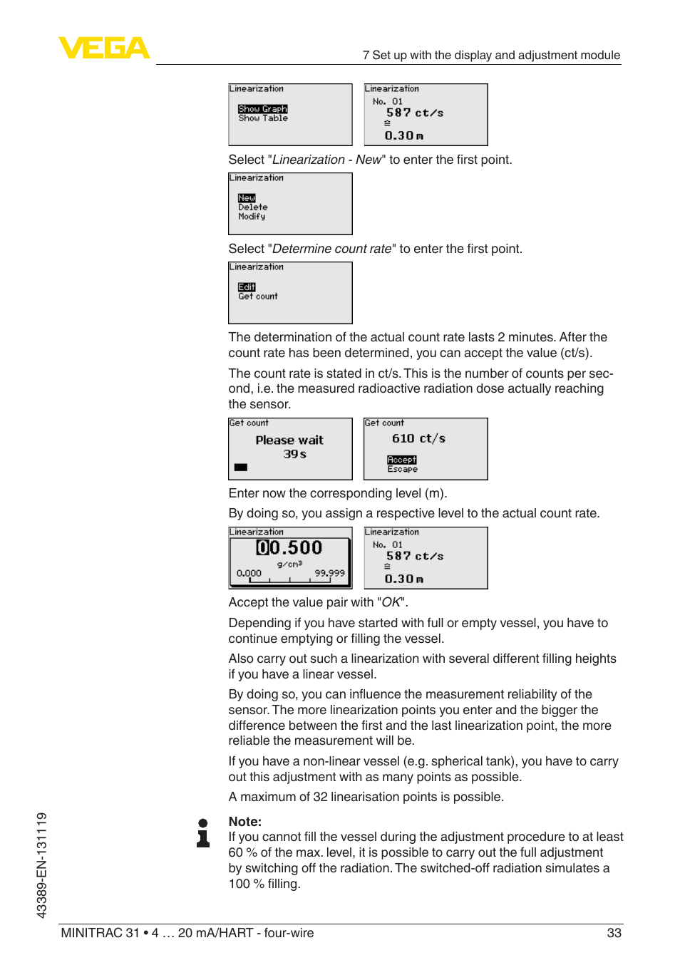 VEGA MINITRAC 31 4 … 20 mA_HART - four-wire With SIL qualification User Manual | Page 33 / 76