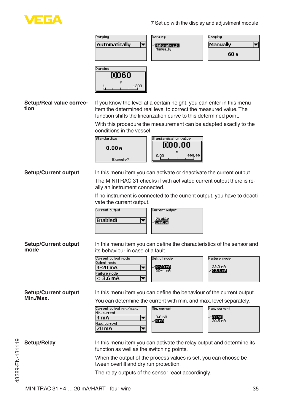 VEGA MINITRAC 31 4 … 20 mA_HART - four-wire With SIL qualification User Manual | Page 35 / 76