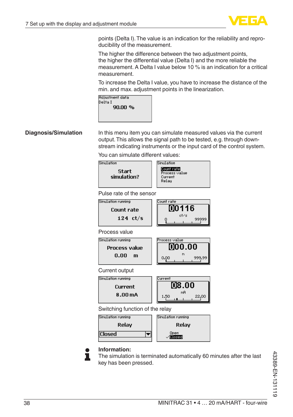VEGA MINITRAC 31 4 … 20 mA_HART - four-wire With SIL qualification User Manual | Page 38 / 76