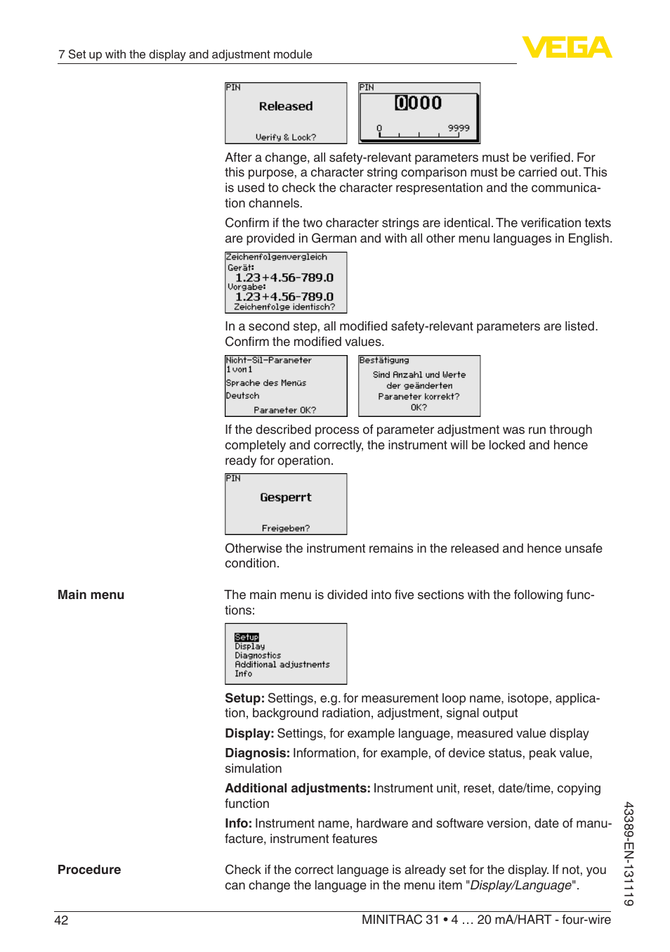 VEGA MINITRAC 31 4 … 20 mA_HART - four-wire With SIL qualification User Manual | Page 42 / 76