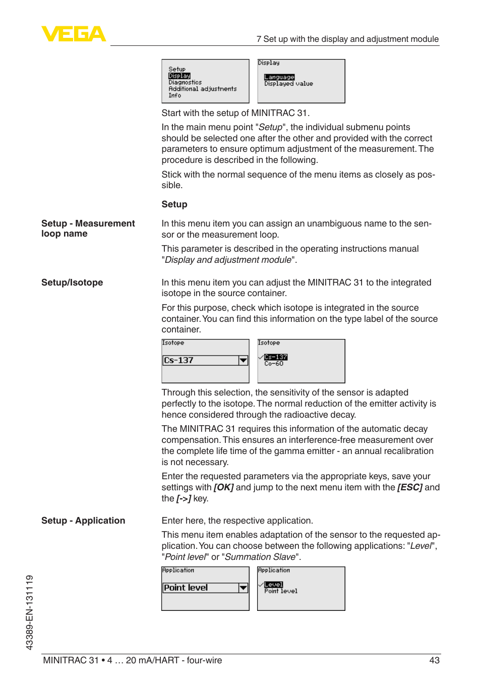 VEGA MINITRAC 31 4 … 20 mA_HART - four-wire With SIL qualification User Manual | Page 43 / 76