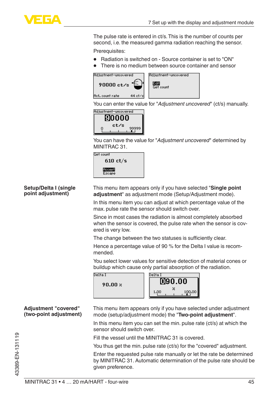 VEGA MINITRAC 31 4 … 20 mA_HART - four-wire With SIL qualification User Manual | Page 45 / 76