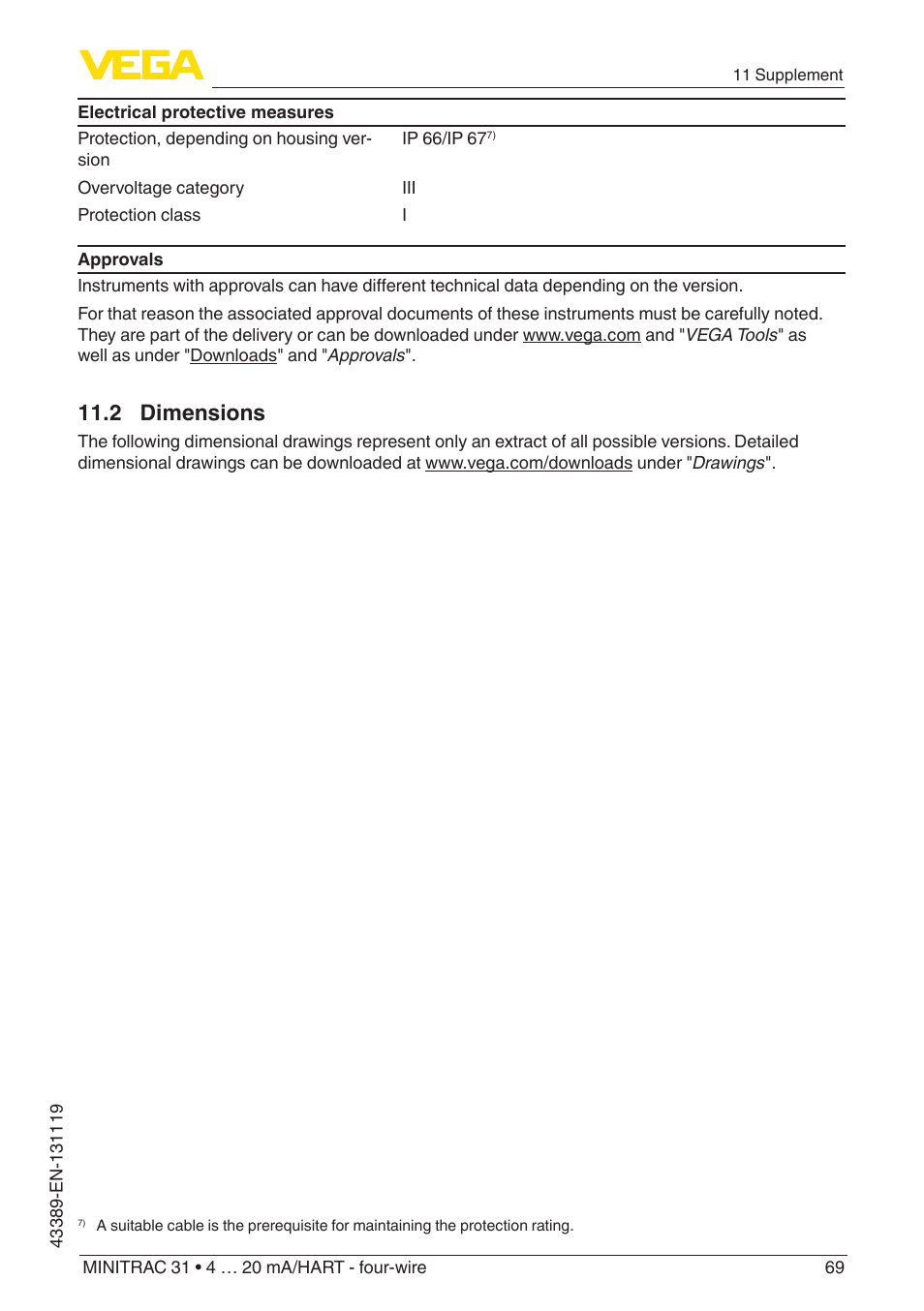 2 dimensions | VEGA MINITRAC 31 4 … 20 mA_HART - four-wire With SIL qualification User Manual | Page 69 / 76