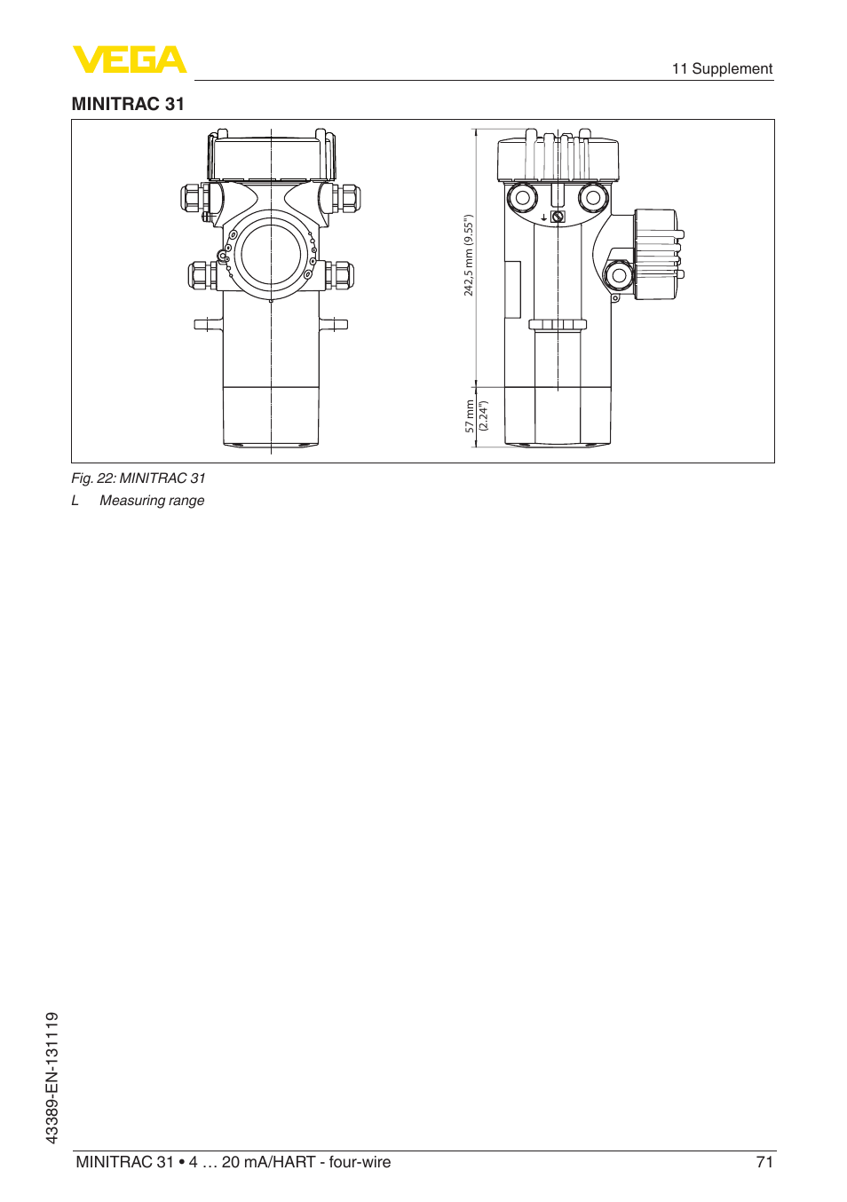 Minitrac 31 | VEGA MINITRAC 31 4 … 20 mA_HART - four-wire With SIL qualification User Manual | Page 71 / 76