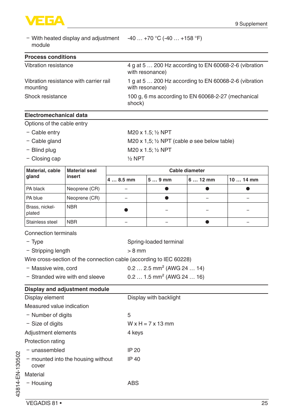 VEGA VEGADIS 81 User Manual | Page 25 / 32