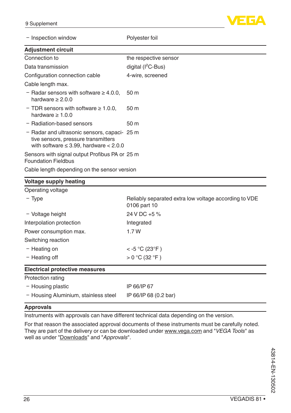 VEGA VEGADIS 81 User Manual | Page 26 / 32