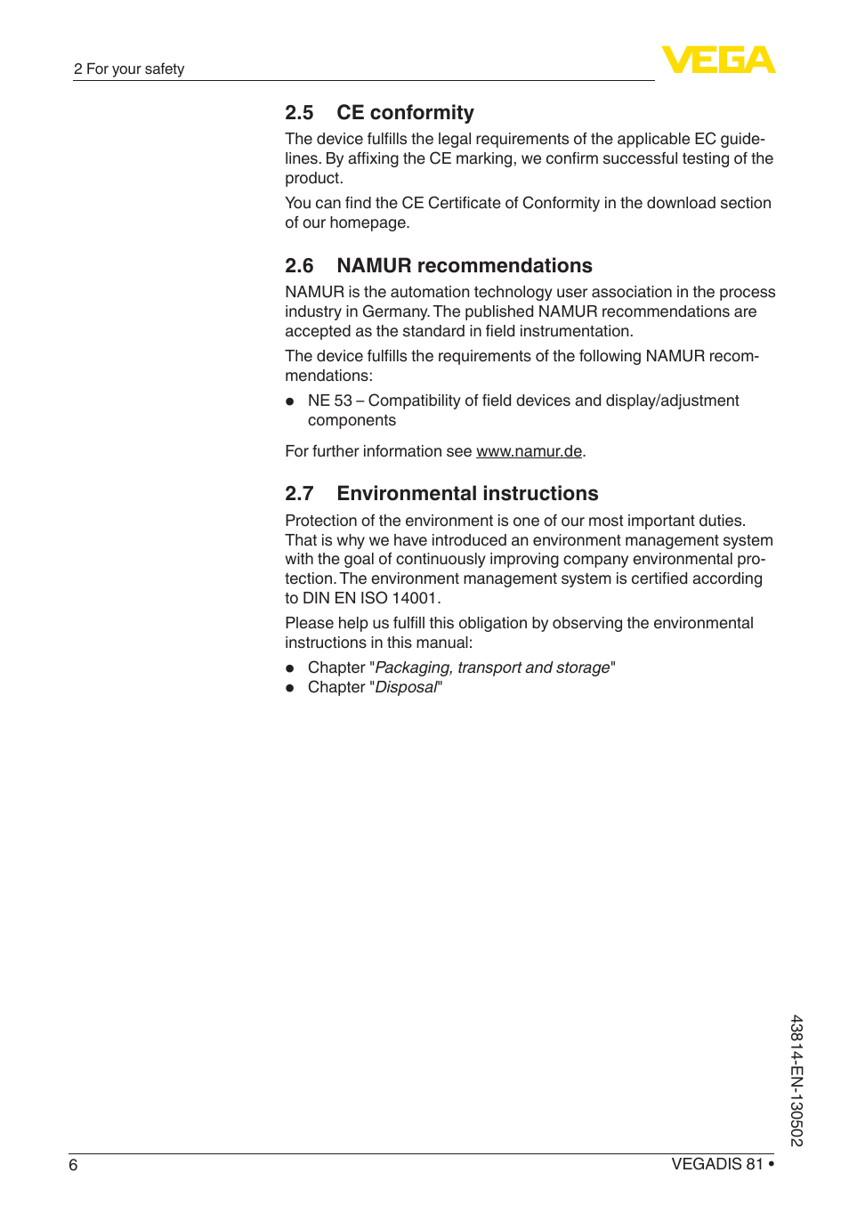 VEGA VEGADIS 81 User Manual | Page 6 / 32