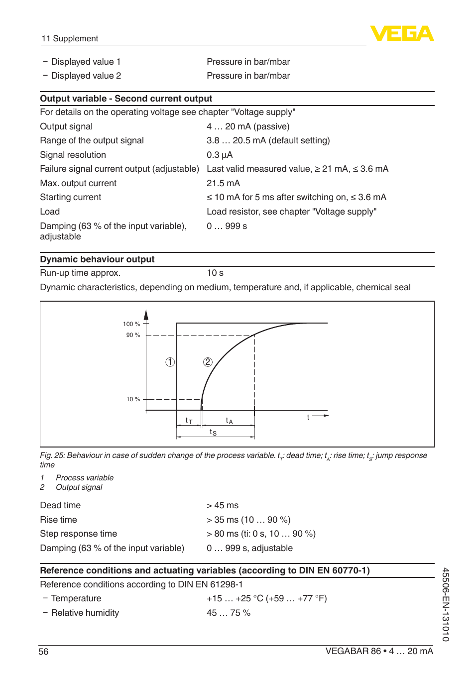 VEGA VEGABAR 86 4 … 20 mA - Operating Instructions User Manual | Page 56 / 72