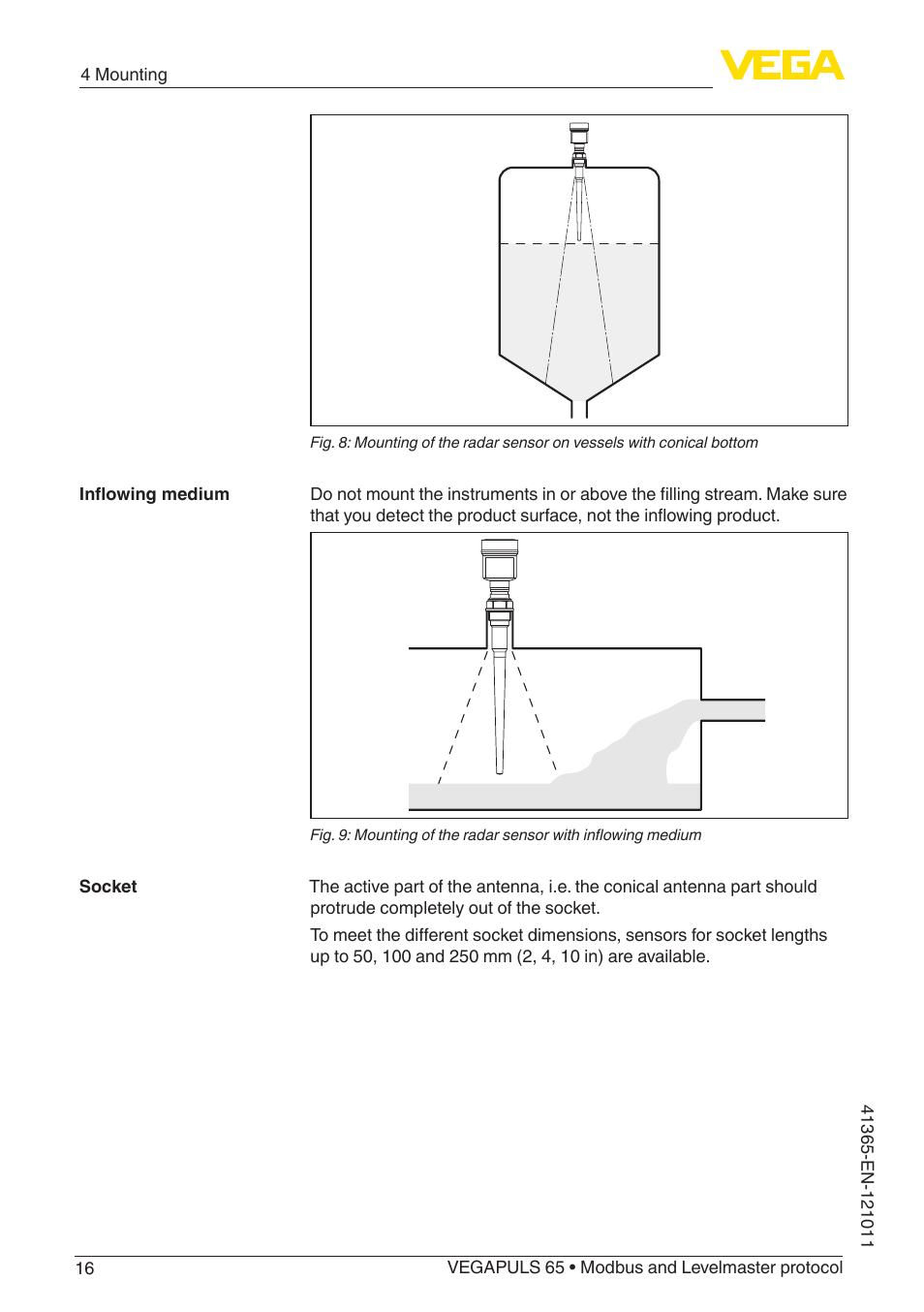 VEGA VEGAPULS 65 (≥ 2.0.0 - ≥ 4.0.0) Modbus and Levelmaster protocol User Manual | Page 16 / 76