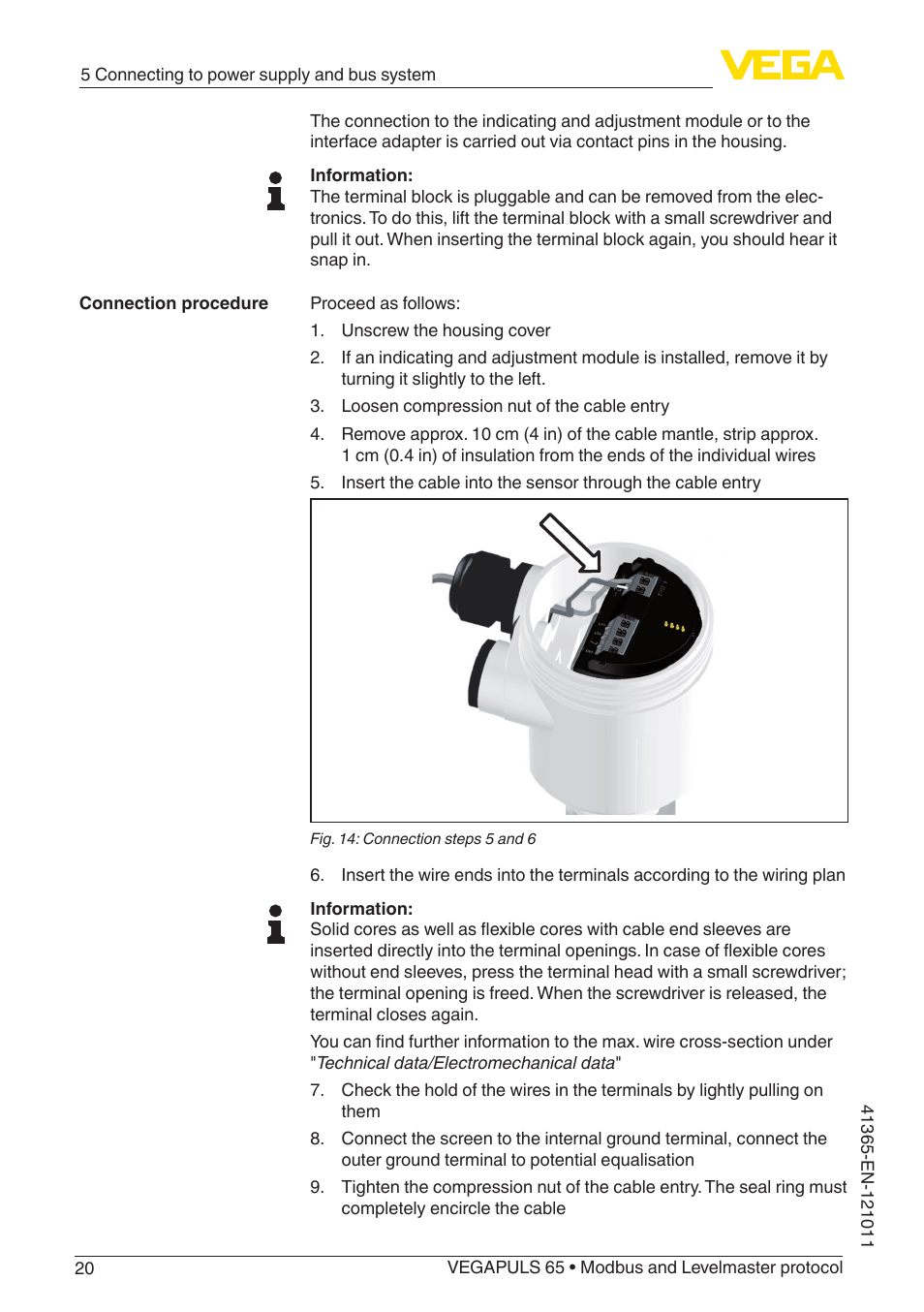 VEGA VEGAPULS 65 (≥ 2.0.0 - ≥ 4.0.0) Modbus and Levelmaster protocol User Manual | Page 20 / 76