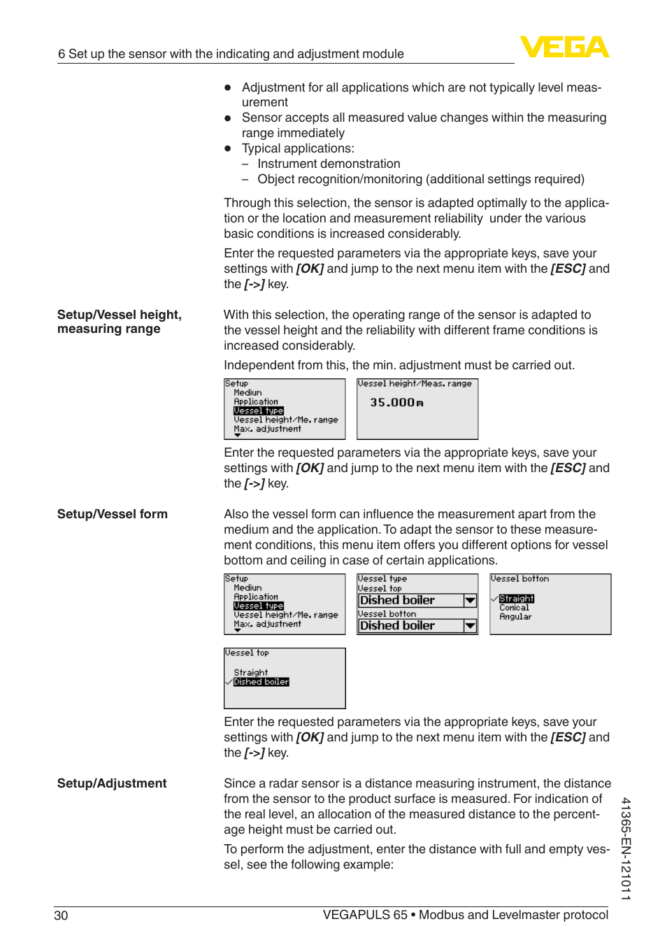 VEGA VEGAPULS 65 (≥ 2.0.0 - ≥ 4.0.0) Modbus and Levelmaster protocol User Manual | Page 30 / 76