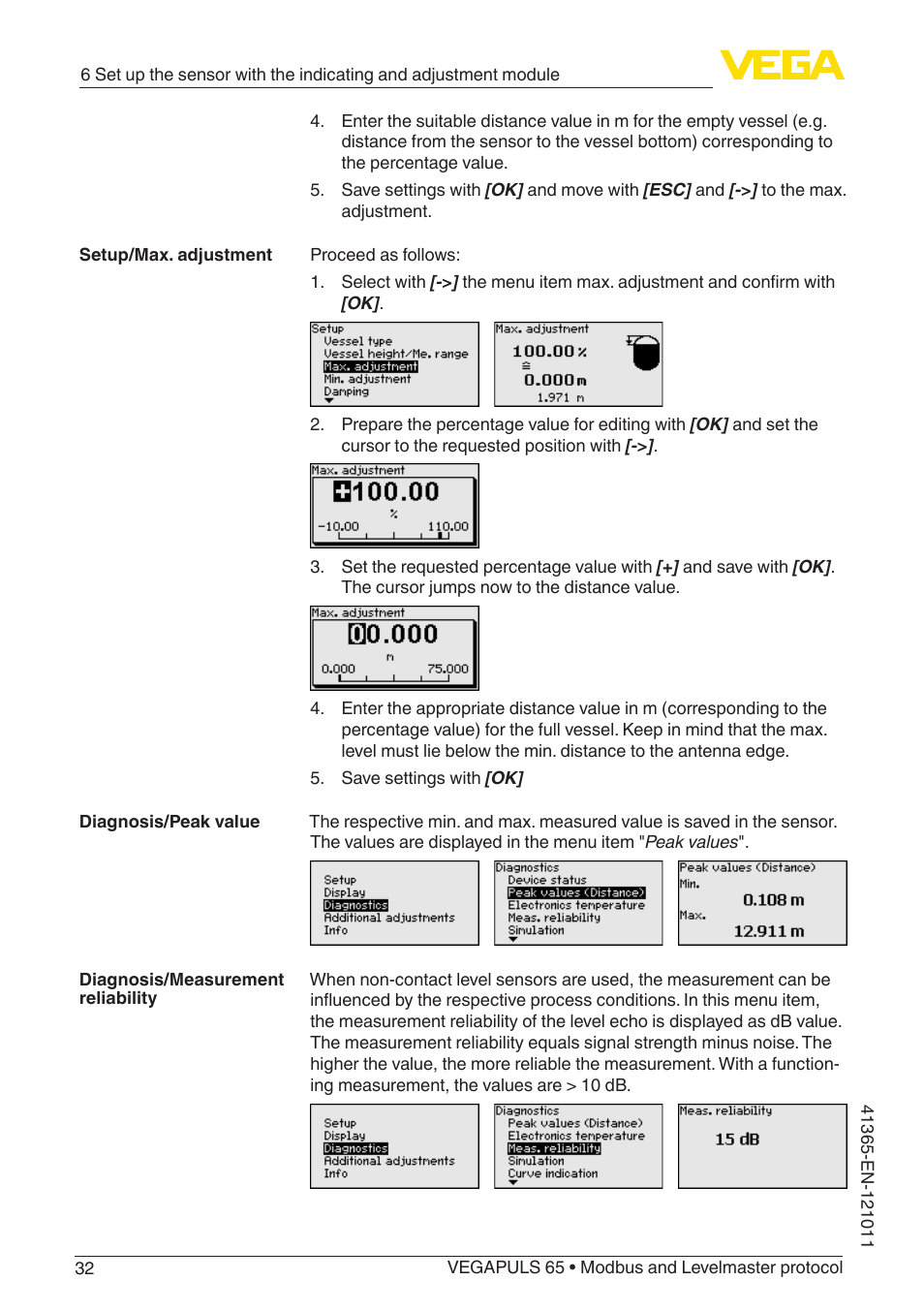 VEGA VEGAPULS 65 (≥ 2.0.0 - ≥ 4.0.0) Modbus and Levelmaster protocol User Manual | Page 32 / 76