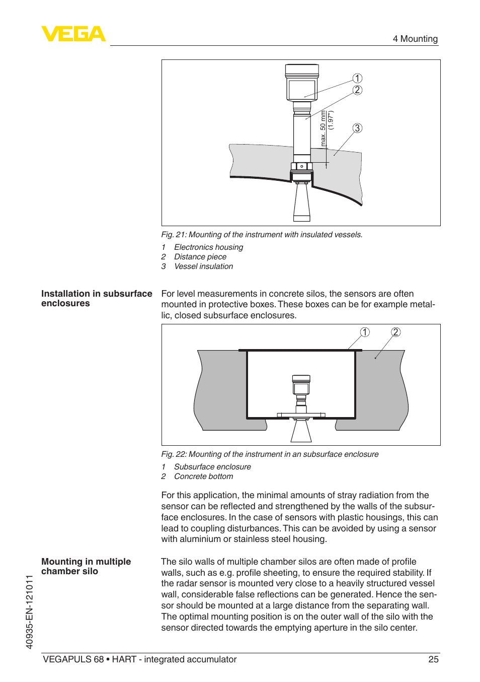 VEGA VEGAPULS 68 (≥ 2.0.0 - ≥ 4.0.0) HART - integrated accumulator User Manual | Page 25 / 76