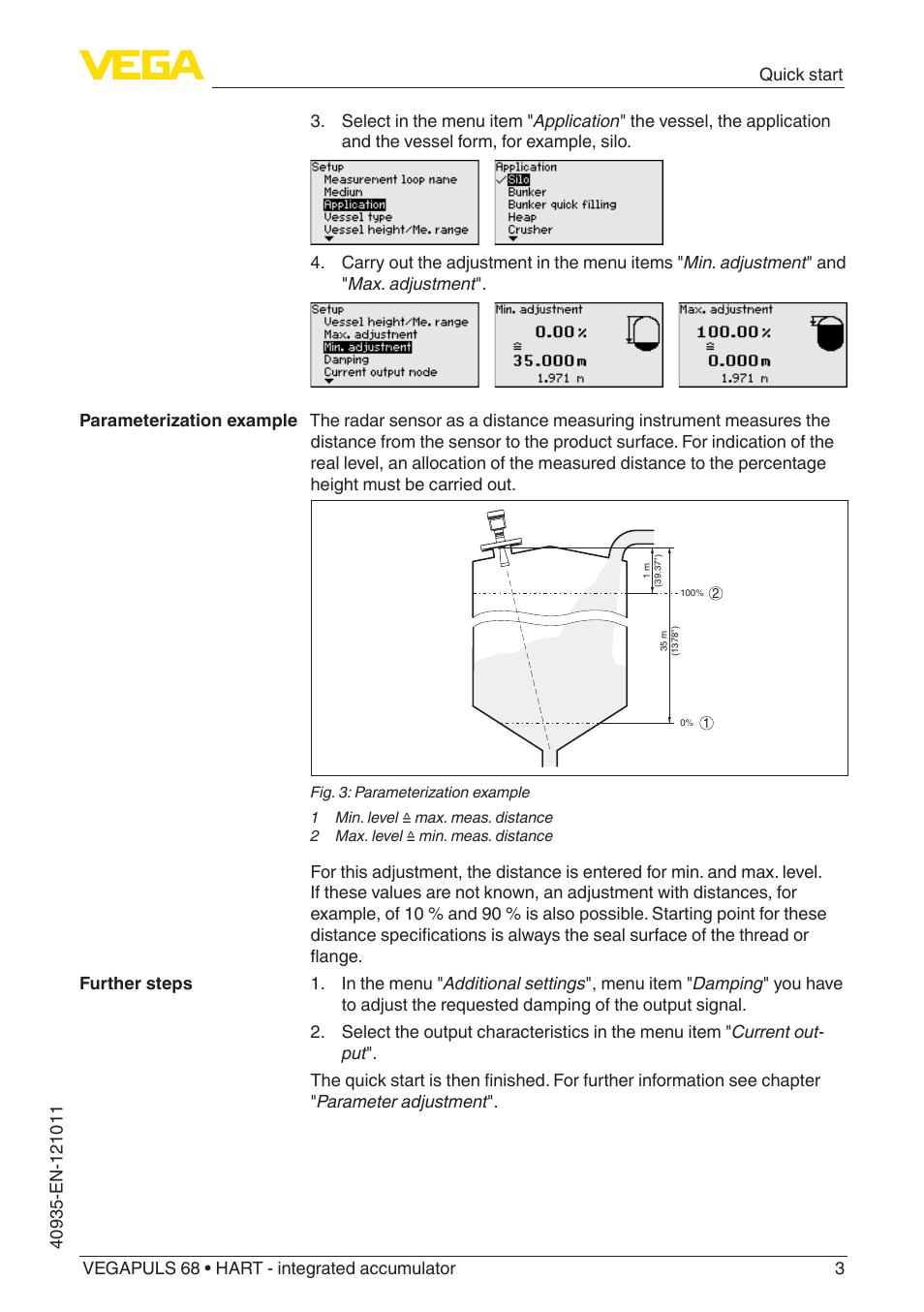 VEGA VEGAPULS 68 (≥ 2.0.0 - ≥ 4.0.0) HART - integrated accumulator User Manual | Page 3 / 76