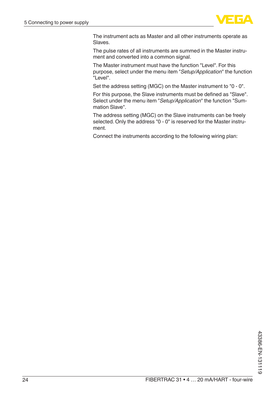 VEGA FIBERTRAC 31 4 … 20 mA_HART - four-wire With SIL qualification User Manual | Page 24 / 88