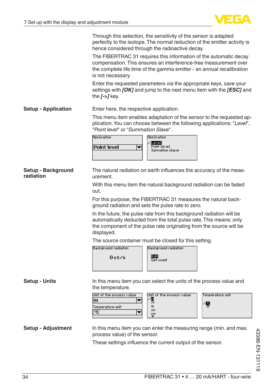 VEGA FIBERTRAC 31 4 … 20 mA_HART - four-wire With SIL qualification User Manual | Page 34 / 88