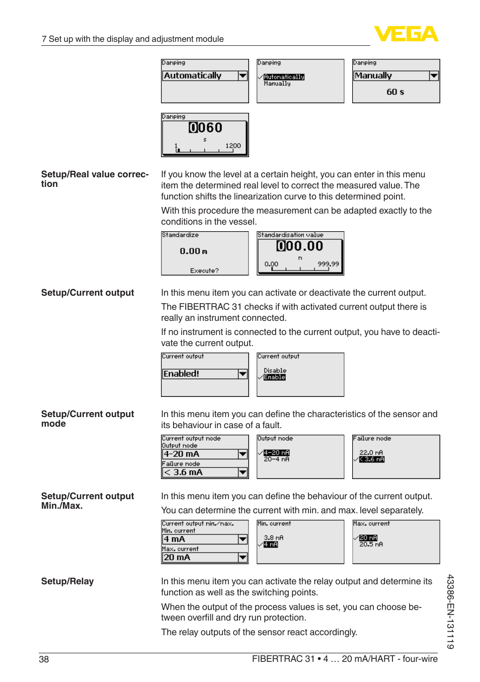 VEGA FIBERTRAC 31 4 … 20 mA_HART - four-wire With SIL qualification User Manual | Page 38 / 88