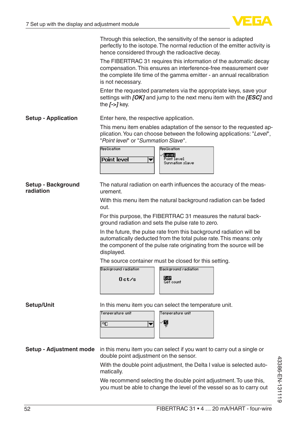 VEGA FIBERTRAC 31 4 … 20 mA_HART - four-wire With SIL qualification User Manual | Page 52 / 88