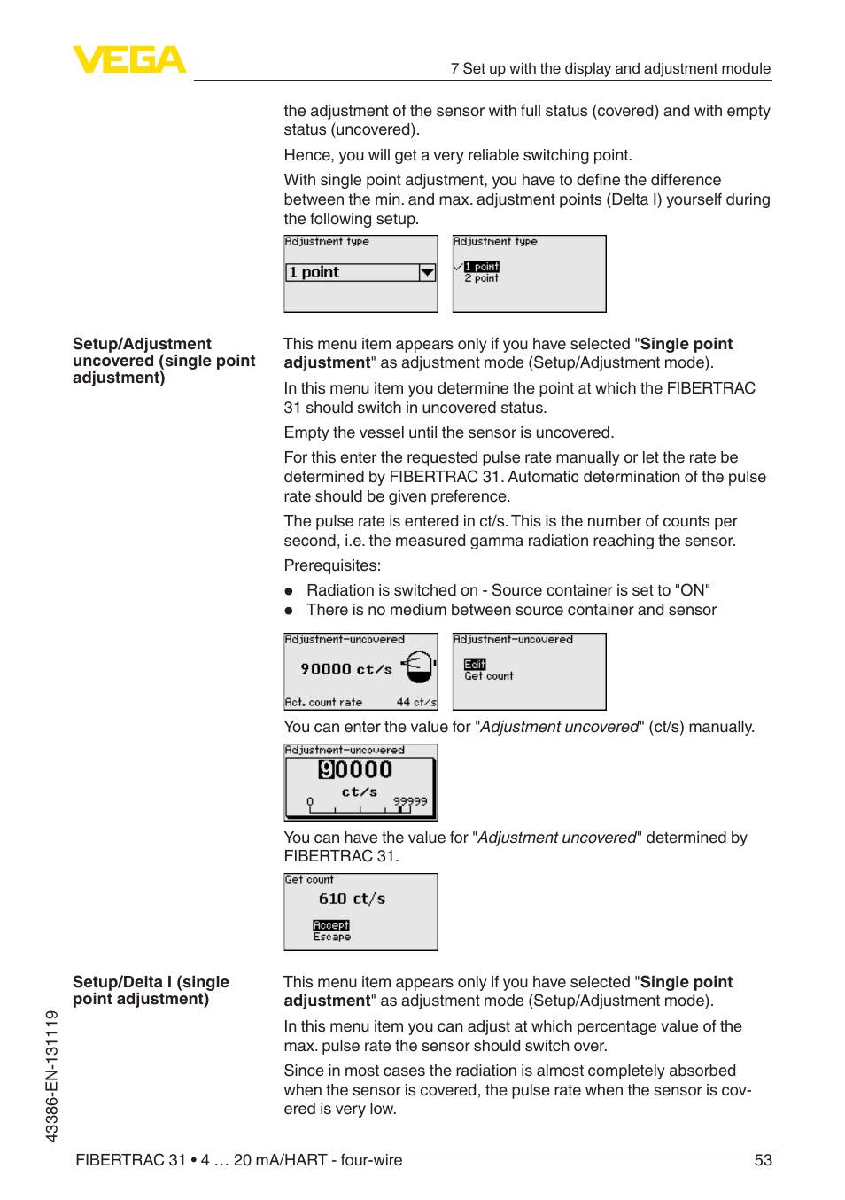 VEGA FIBERTRAC 31 4 … 20 mA_HART - four-wire With SIL qualification User Manual | Page 53 / 88