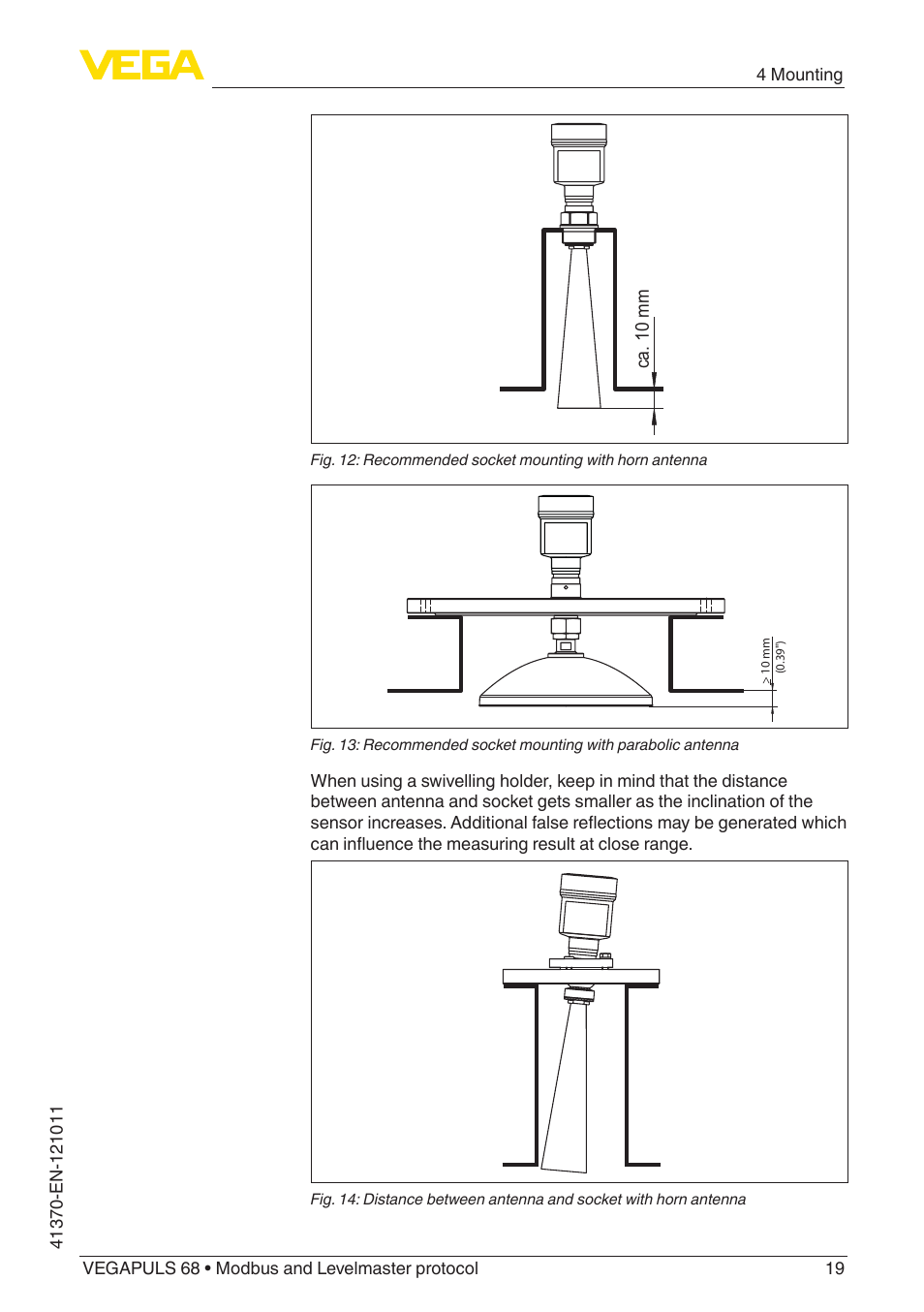 VEGA VEGAPULS 68 (≥ 2.0.0 - ≥ 4.0.0) Modbus and Levelmaster protocol User Manual | Page 19 / 92