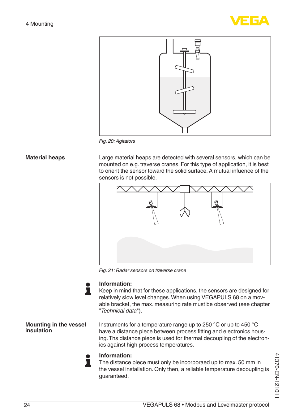 VEGA VEGAPULS 68 (≥ 2.0.0 - ≥ 4.0.0) Modbus and Levelmaster protocol User Manual | Page 24 / 92