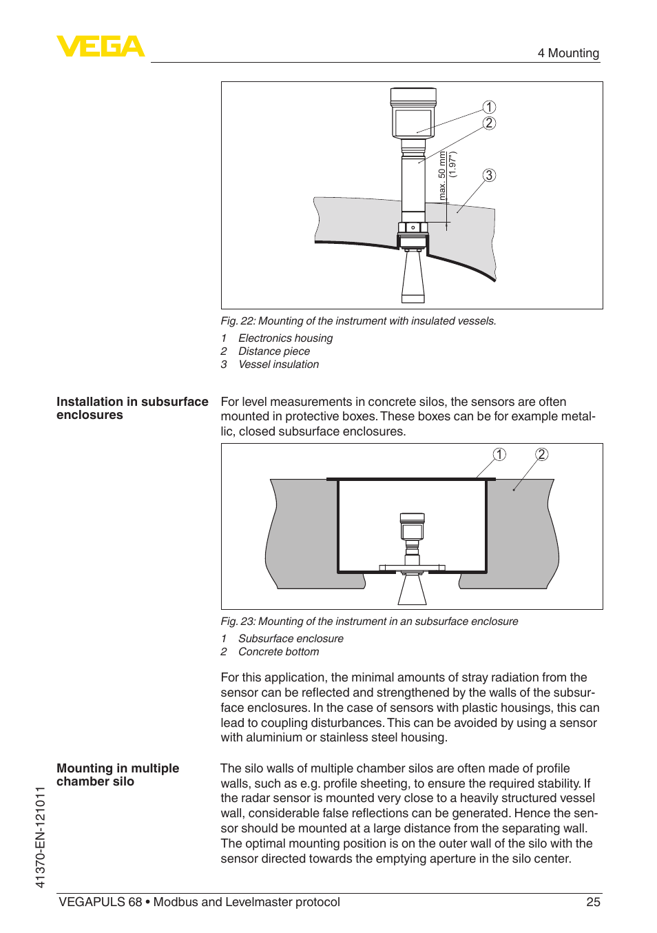 VEGA VEGAPULS 68 (≥ 2.0.0 - ≥ 4.0.0) Modbus and Levelmaster protocol User Manual | Page 25 / 92