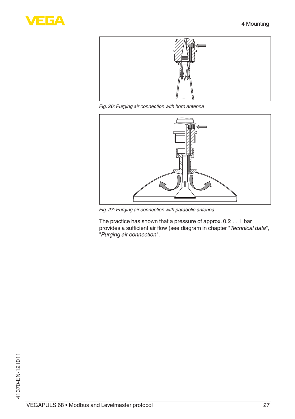 VEGA VEGAPULS 68 (≥ 2.0.0 - ≥ 4.0.0) Modbus and Levelmaster protocol User Manual | Page 27 / 92