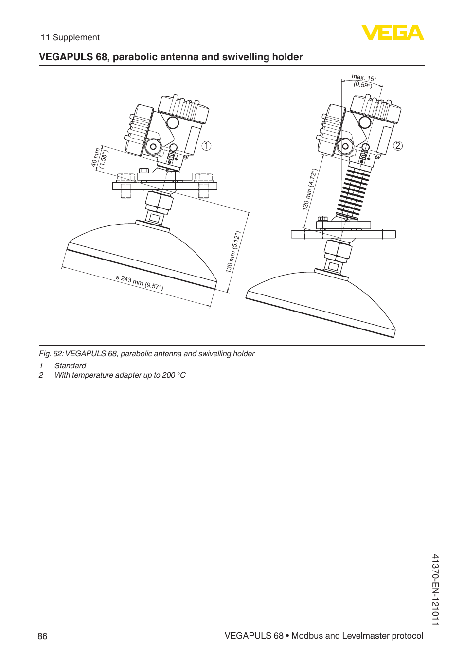 VEGA VEGAPULS 68 (≥ 2.0.0 - ≥ 4.0.0) Modbus and Levelmaster protocol User Manual | Page 86 / 92